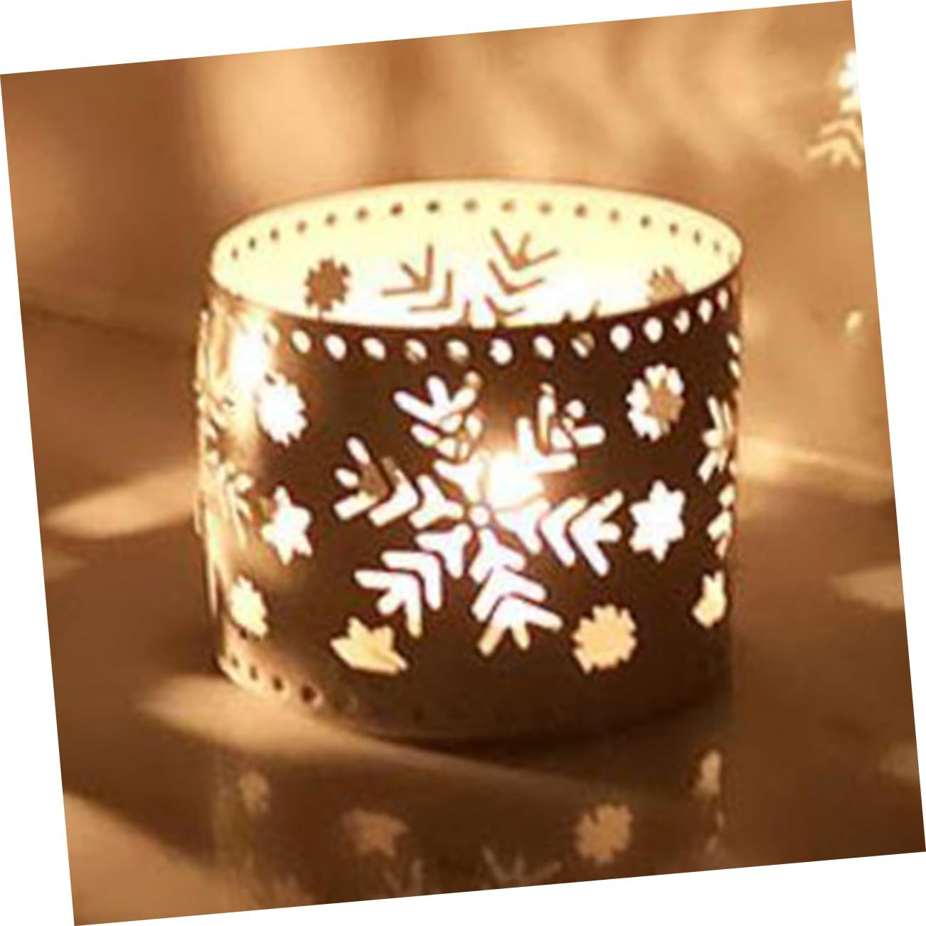 Snowflake Candle Holder Iron Hollow Christmas Decor Pen Holder