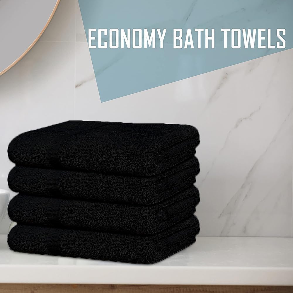 TOALLA 12-Pack Cotton Bath Towels 27x54 Black