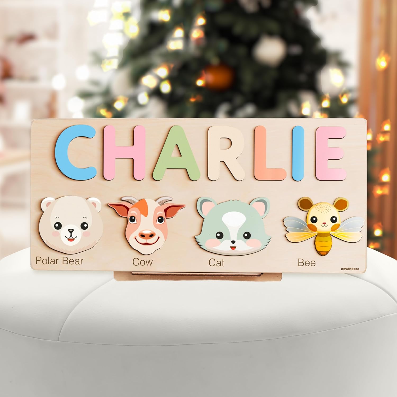 Personalized Wooden Name Puzzle for Baby Handmade and Safe