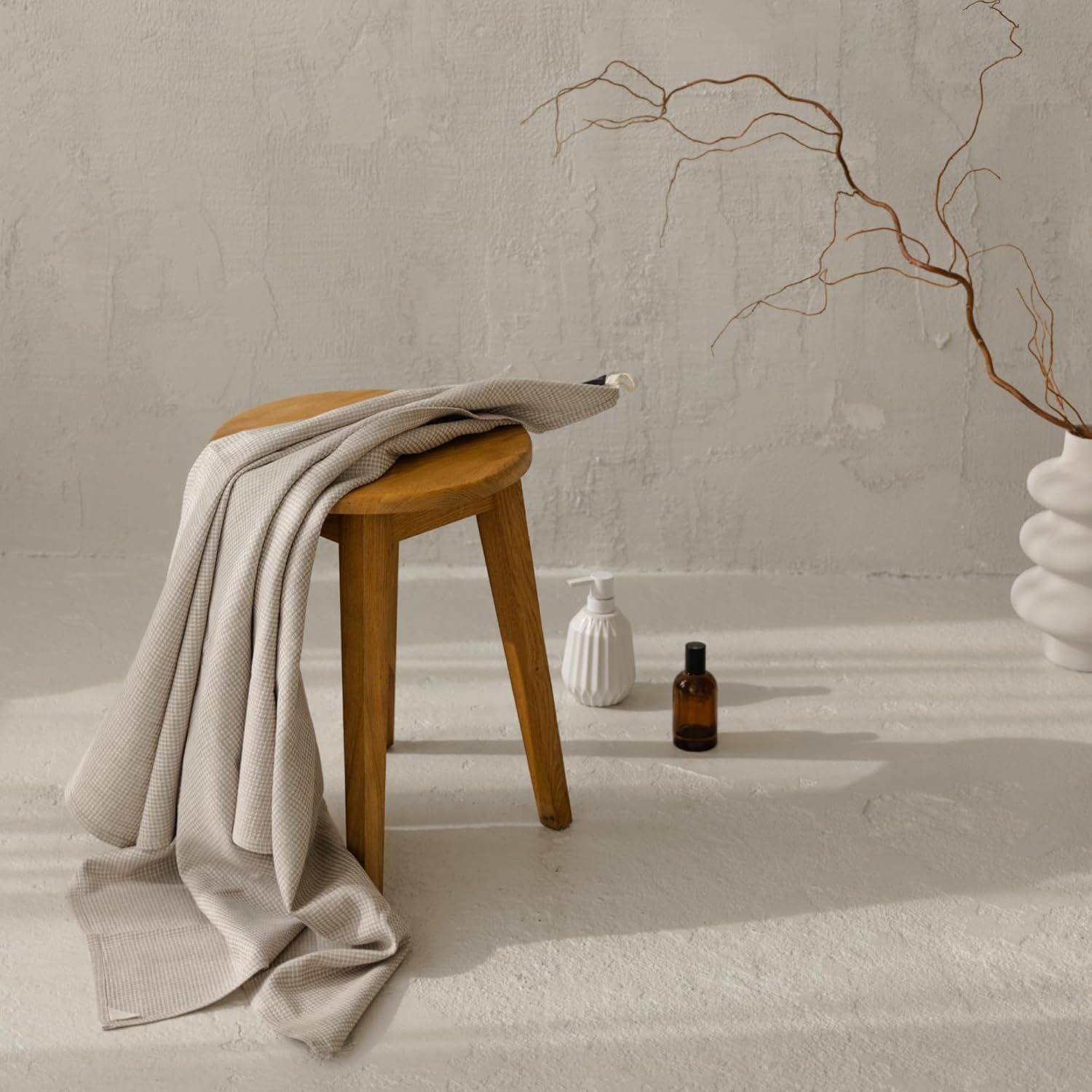 Natural Flax Linen Bath Towel - Quick Drying Soft Fabric