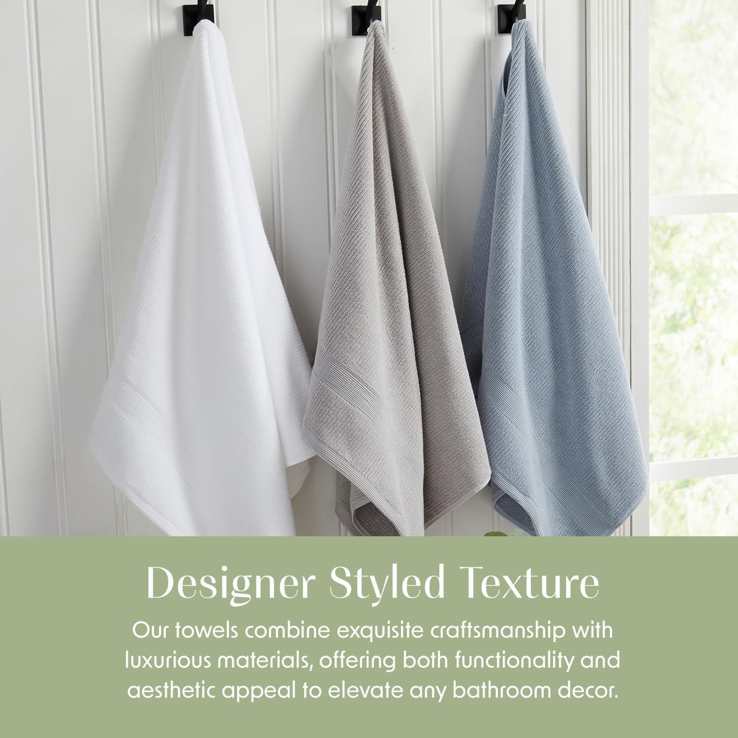 Springtree Home White Bath Towels Set of 6