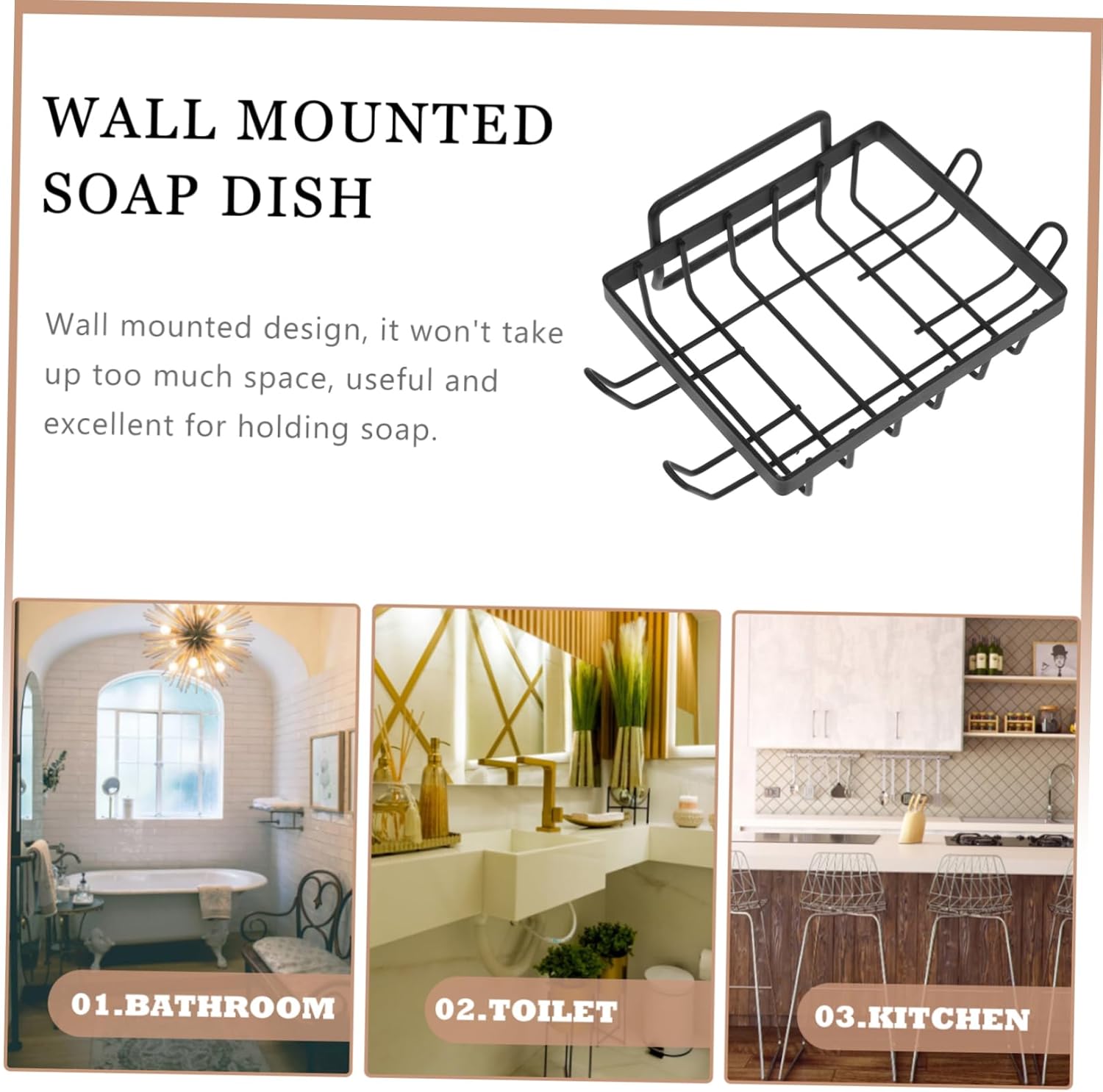 PRETYZOOM Wall Mounted Soap Holder Suction