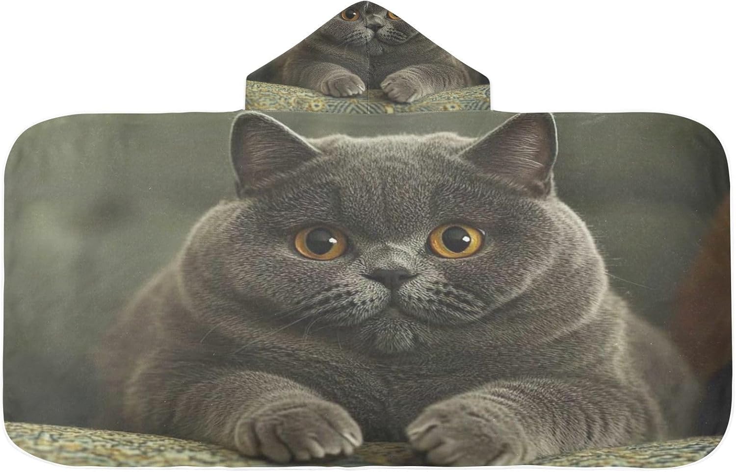 CHIFIGNO Fat British Shorthair Cat Toddler Bath Towel