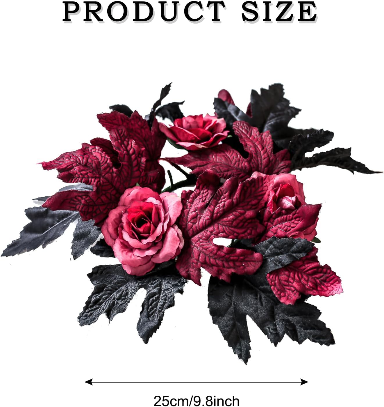 Halloween Candle Wreath Holder with Maple Leaves and Roses