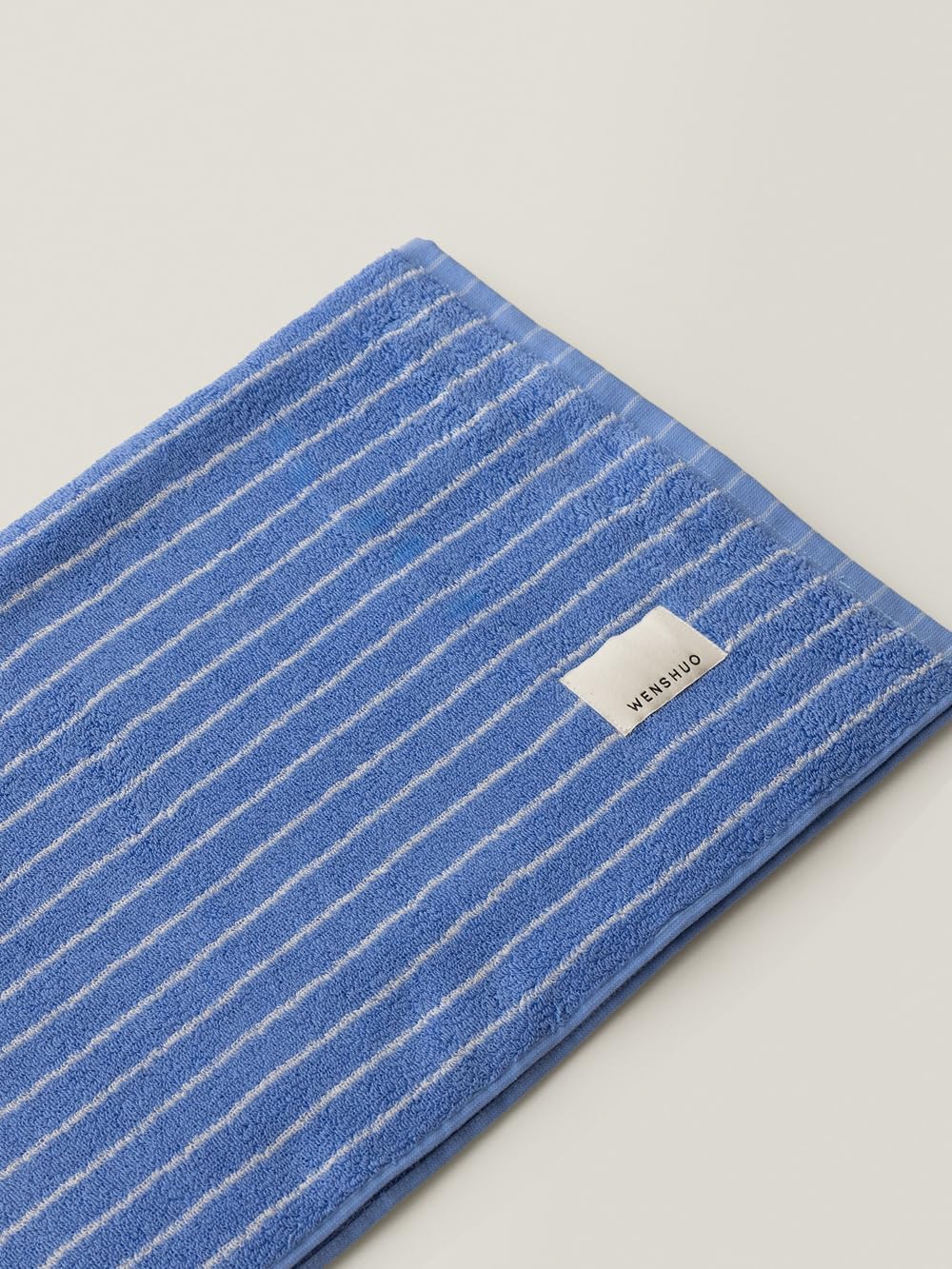 WENSHUO Azure Holiday-Striped Bath Towel 100 Combed Cotton Luxury Super Absorbent