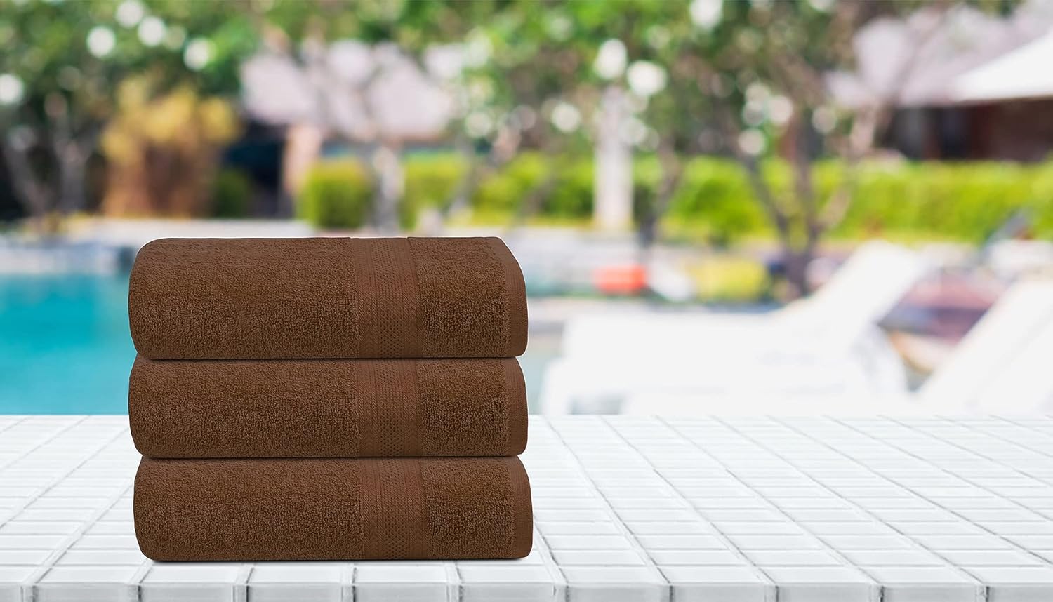 TEXCRAFT Bath Towel Set of 6 24 x 48 Inch Cotton Terry Towels
