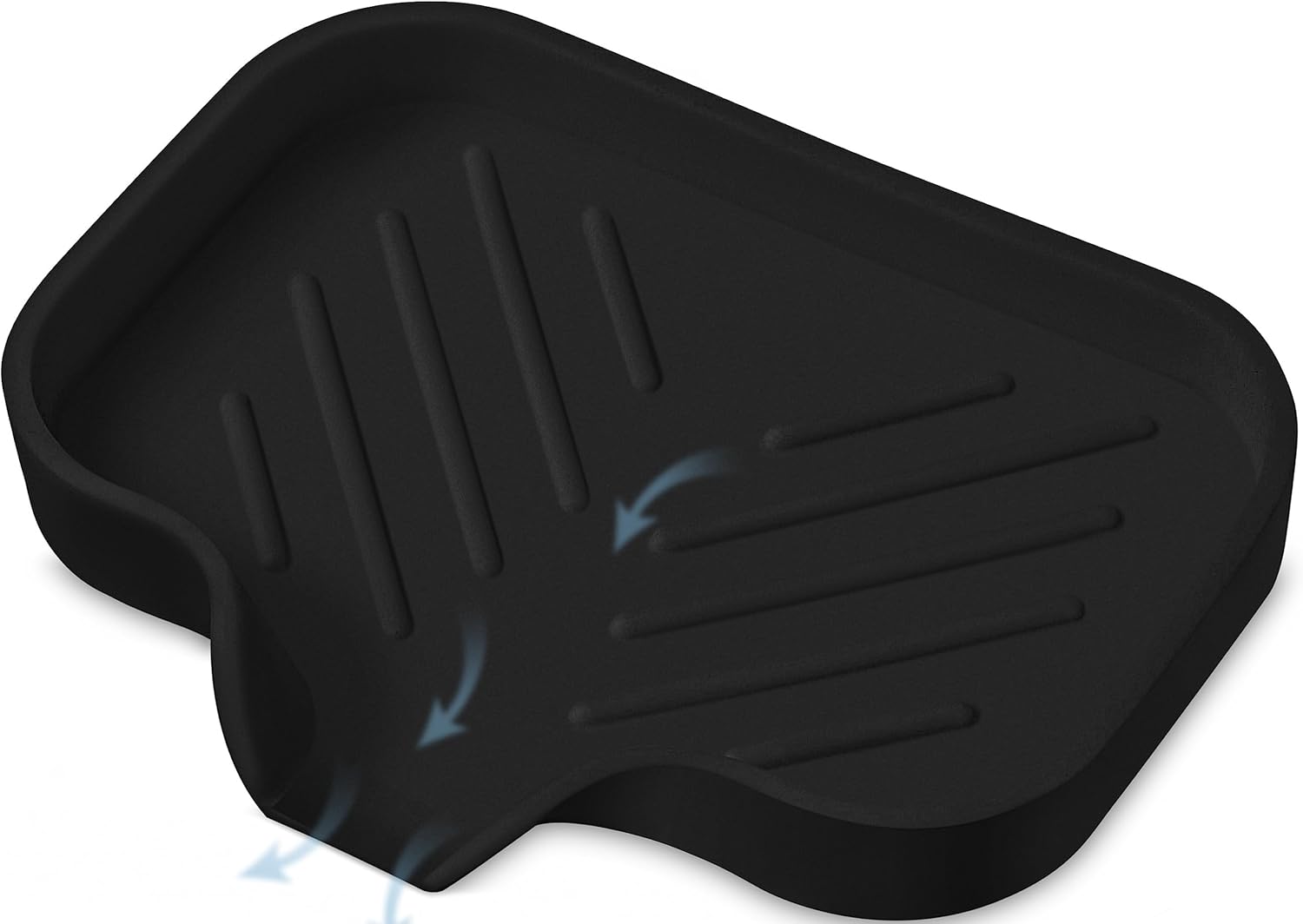 Black Silicone Soap Dish Tray for Kitchen Sink