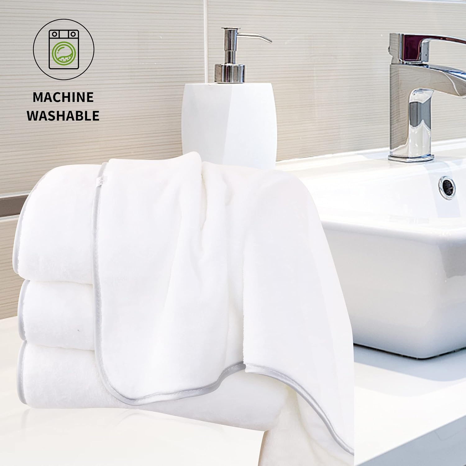 Cosy Family 4 Pack Microfiber Bath Towels - Ultra Soft Quick Drying Lightweight