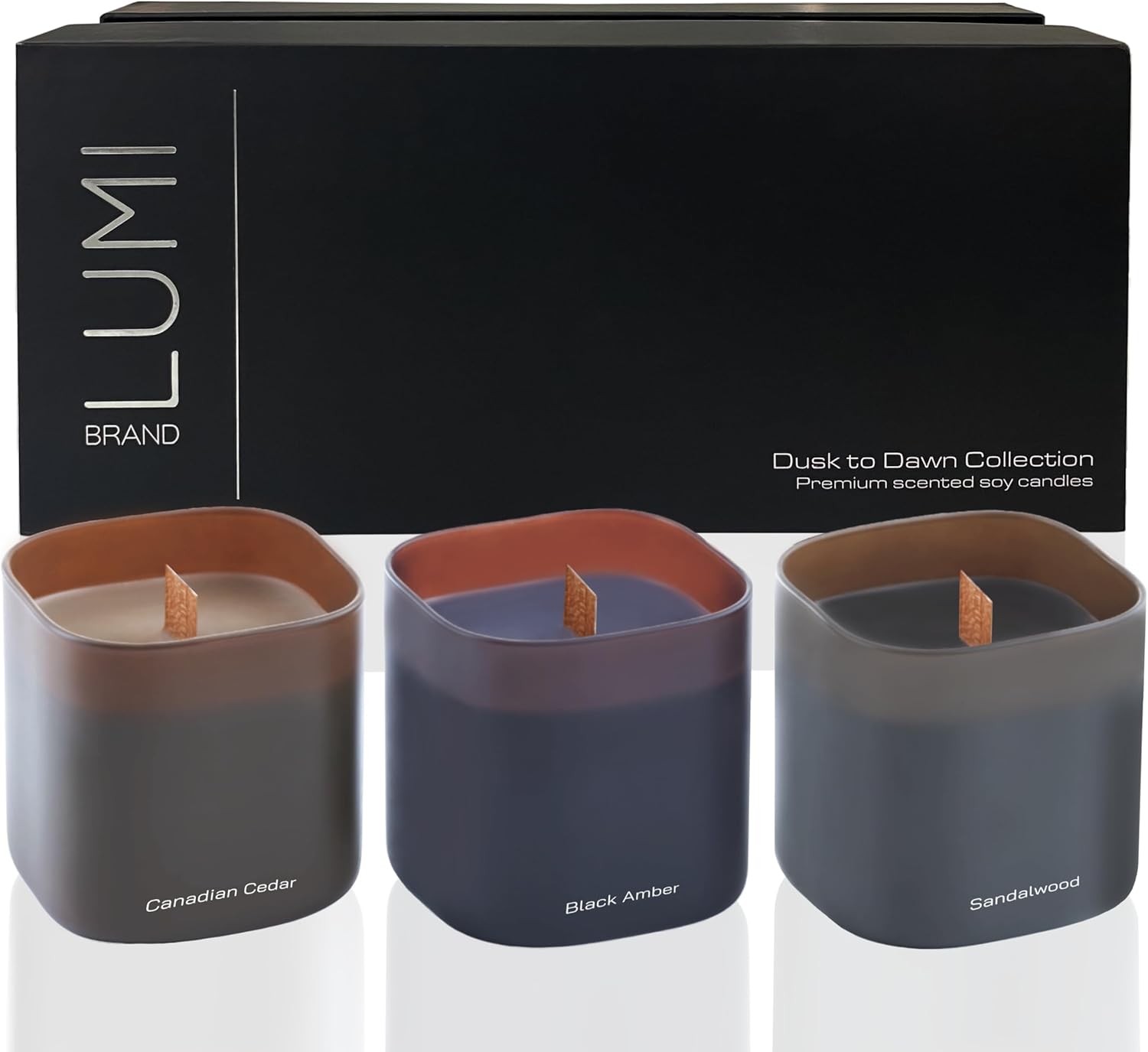 Set of 3 Scented Soy Candles Dusk to Dawn Collection