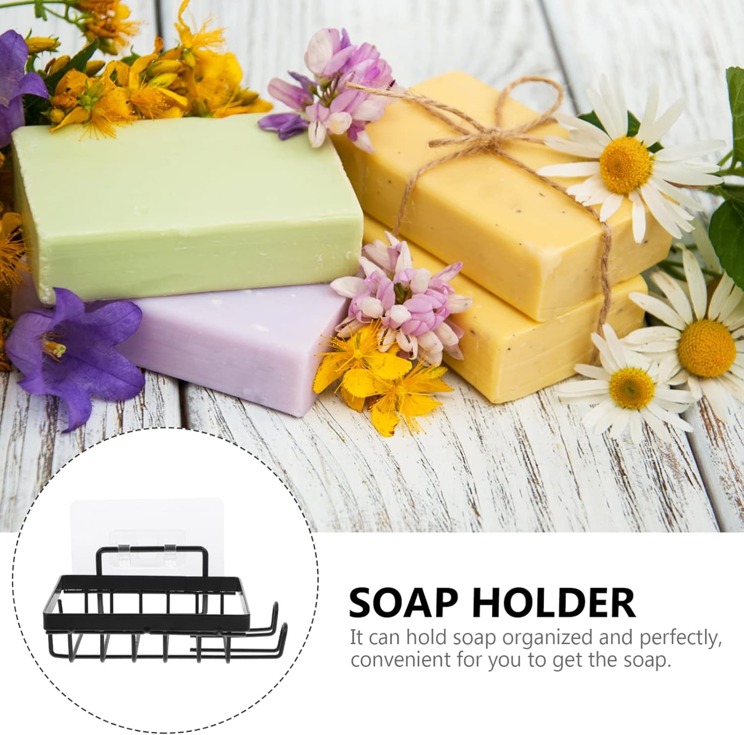 Alipis Wall-mounted Soap Holder Bar Dish for Shower and Kitchen