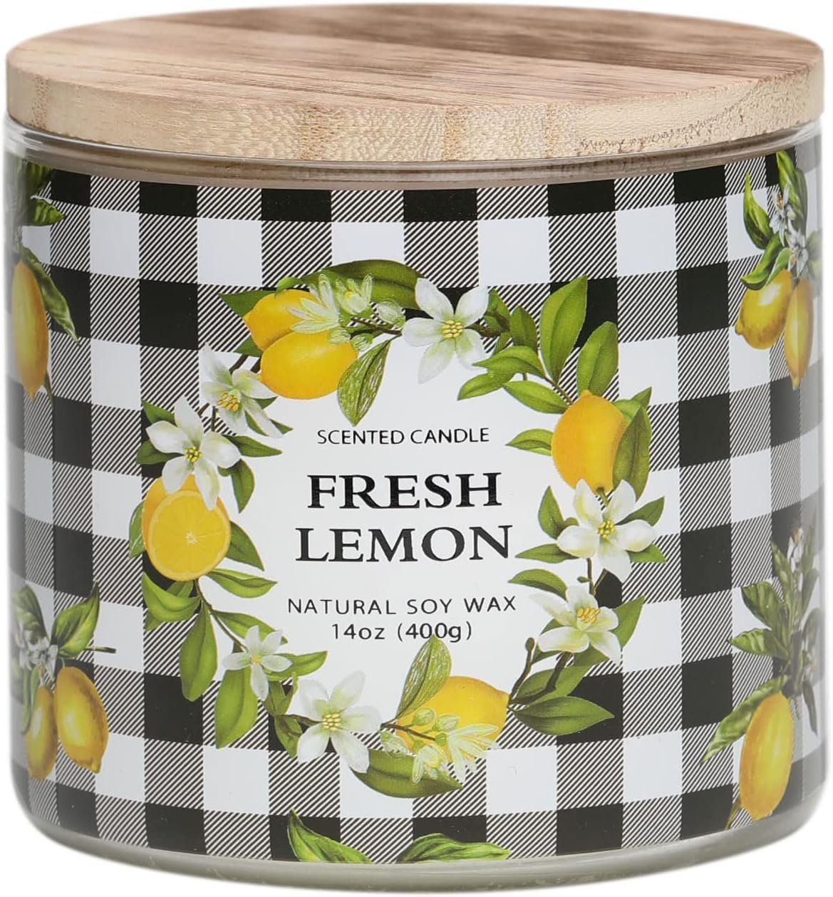 Fresh Lemon Scented Jar Candle 14 oz 3 Wicks