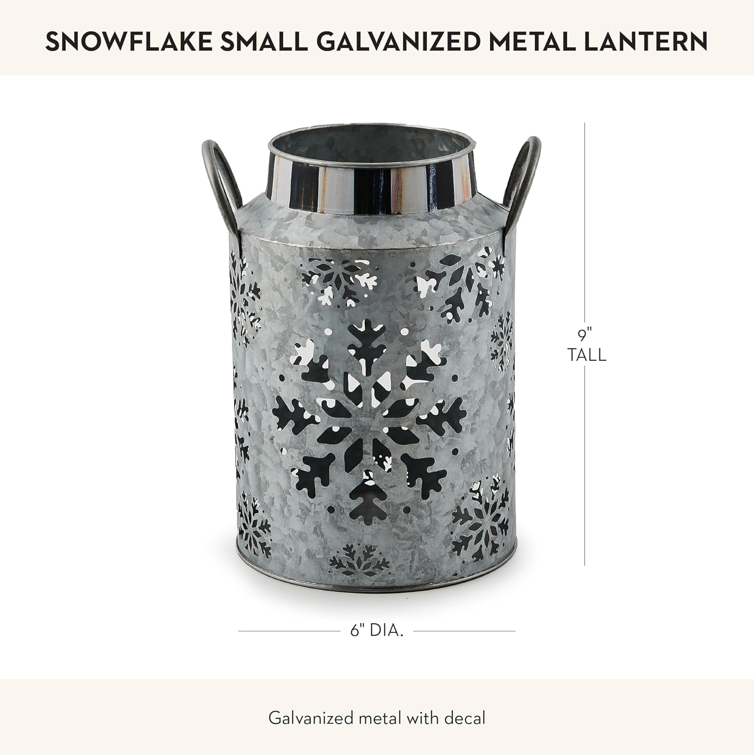 MACKENZIE-CHILDS Snowflake Galvanized Lantern 9 Inches