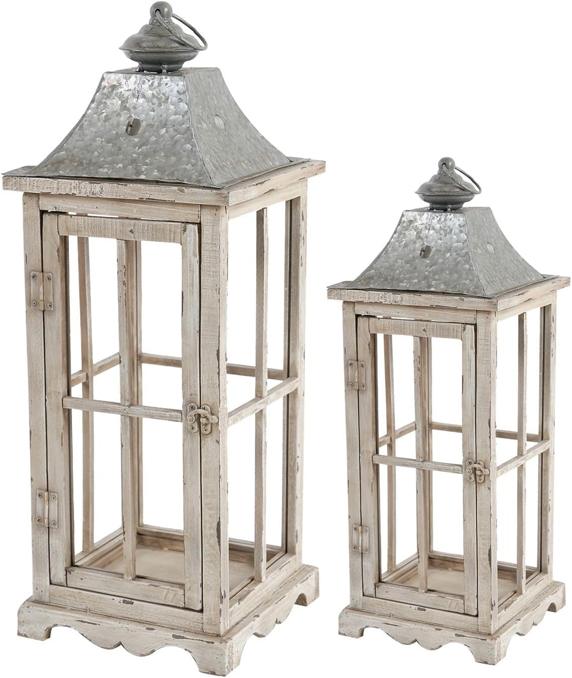 Strawberry Fairy Decorative Candle Lantern with Whitewashed Finish