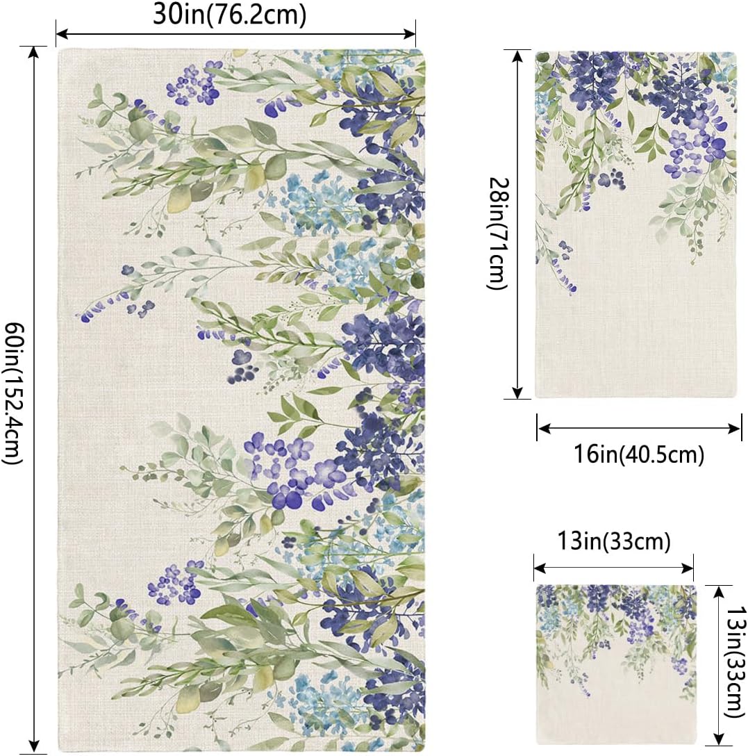 Smile Sunflower 3-Piece Bath Towel Set Wisteria Pattern Linen Texture