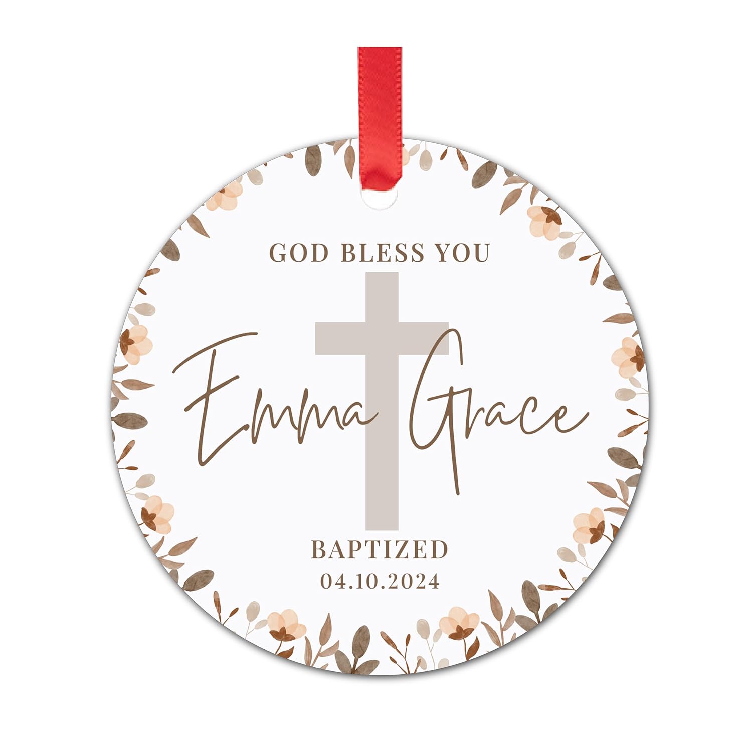 Personalized God Bless You Christmas Ornament for Baptized Kids
