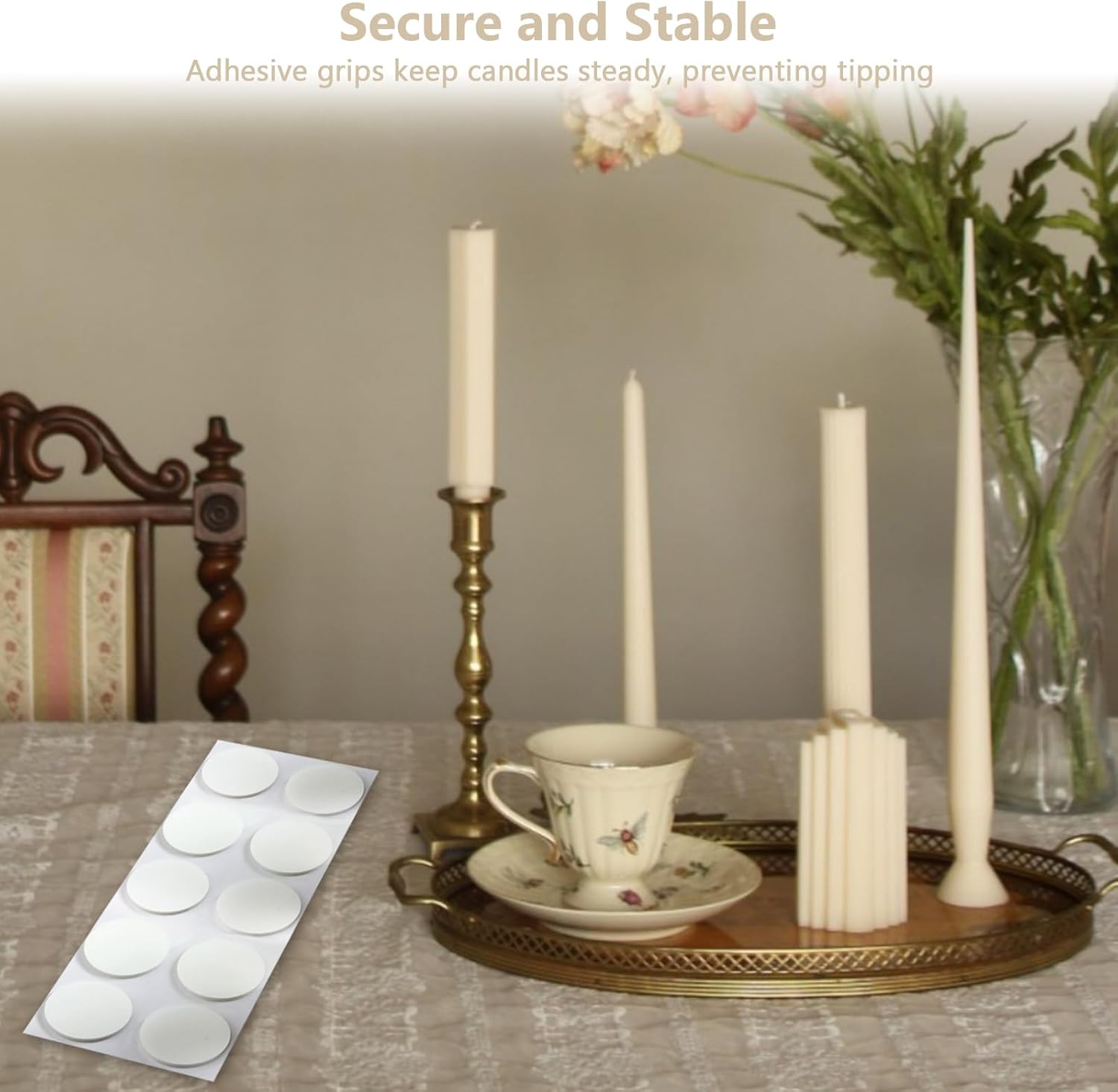 YFANITI 50 Taper Candle Adhesive Inserts