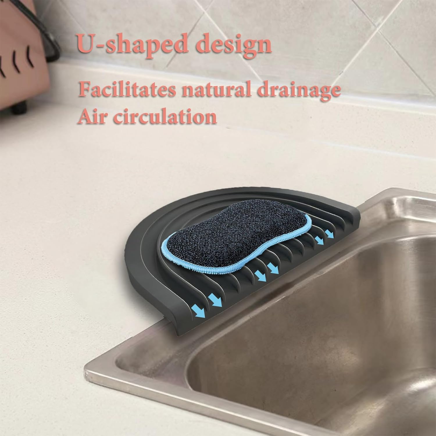 CAROYINO Soap Dish with U-Shaped Design Black 1