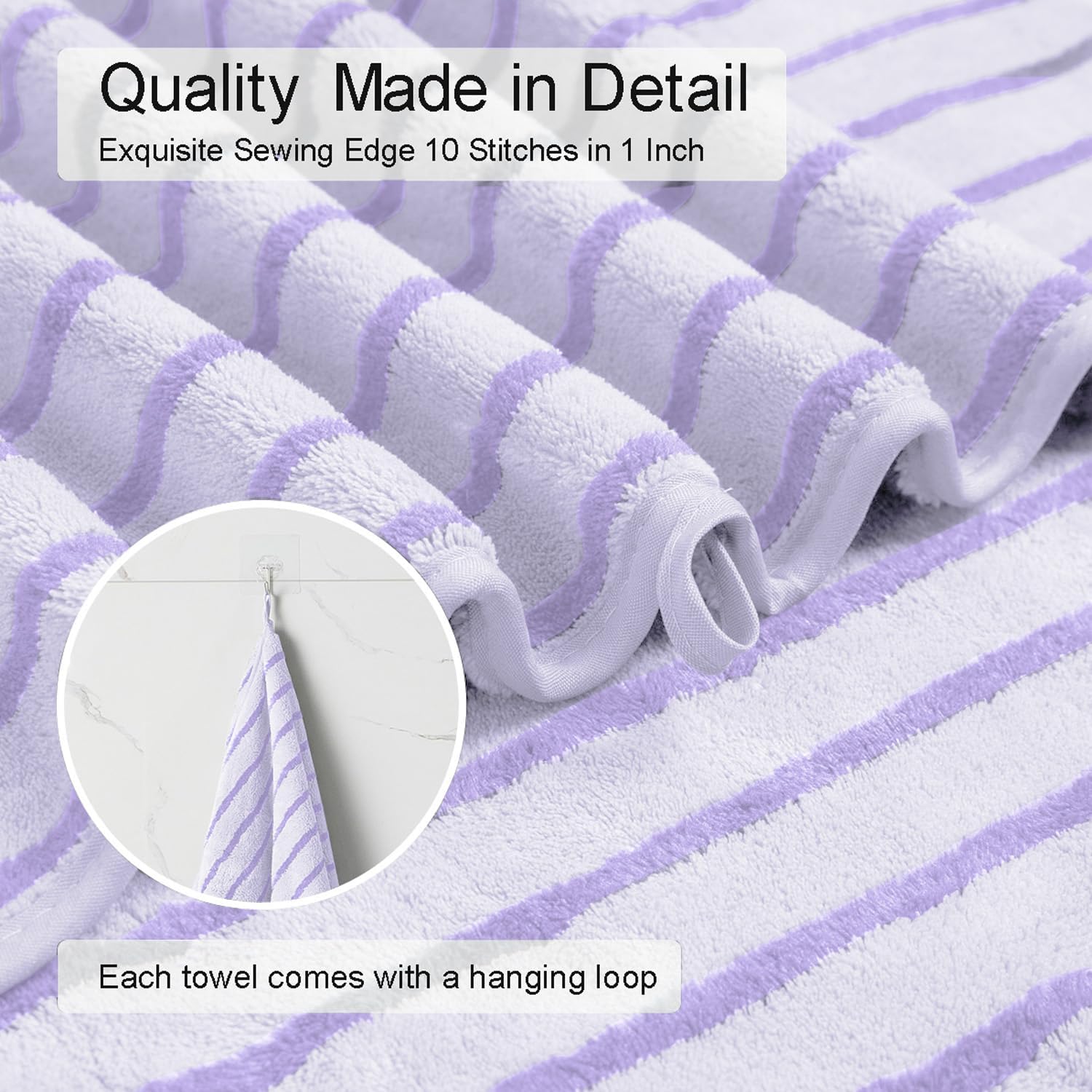 Mistyrose Bath Towels Set 4-Pack Purple 35x70 Microfiber
