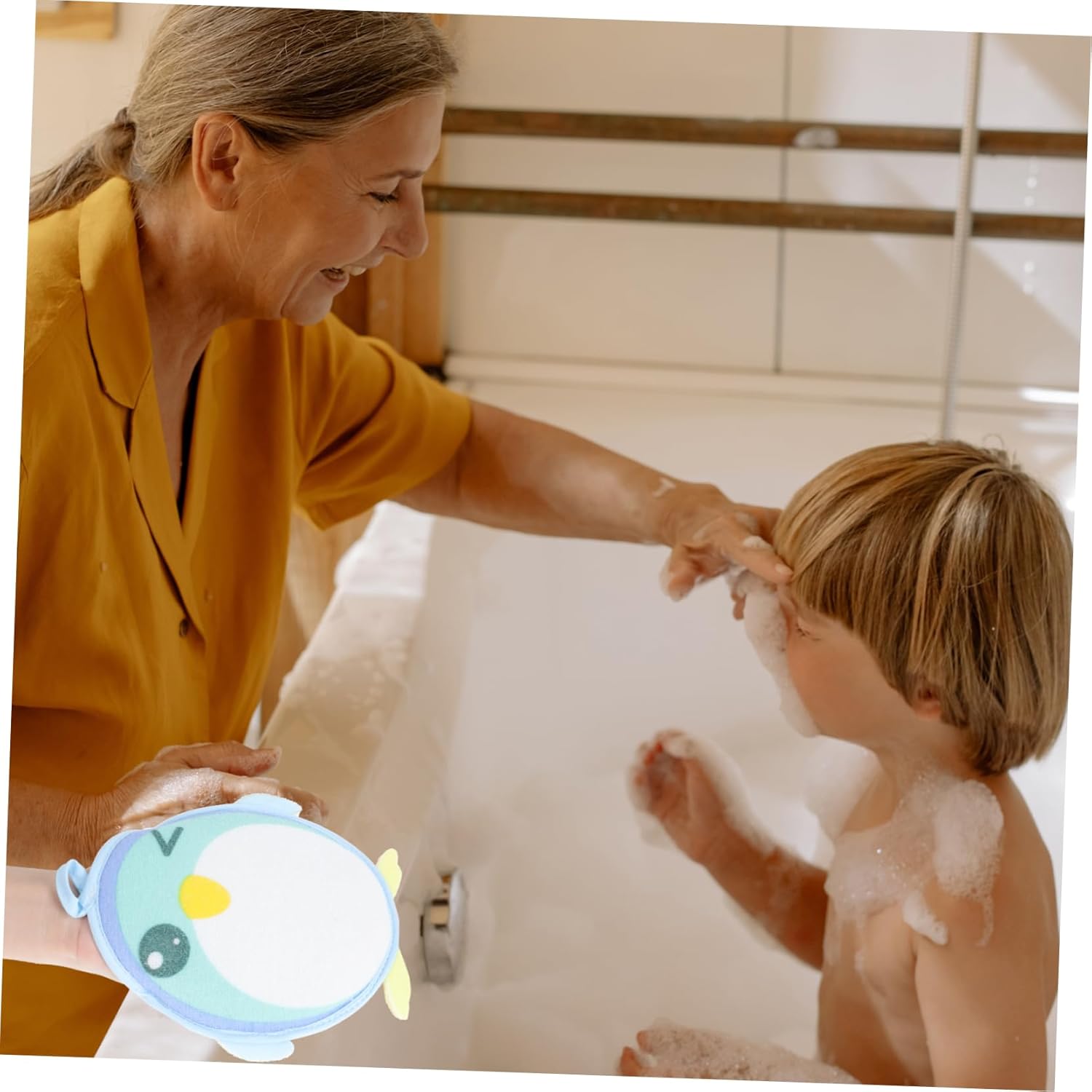 VINTORKY 3 Pack Cartoon Shower Foaming Towels for Kids
