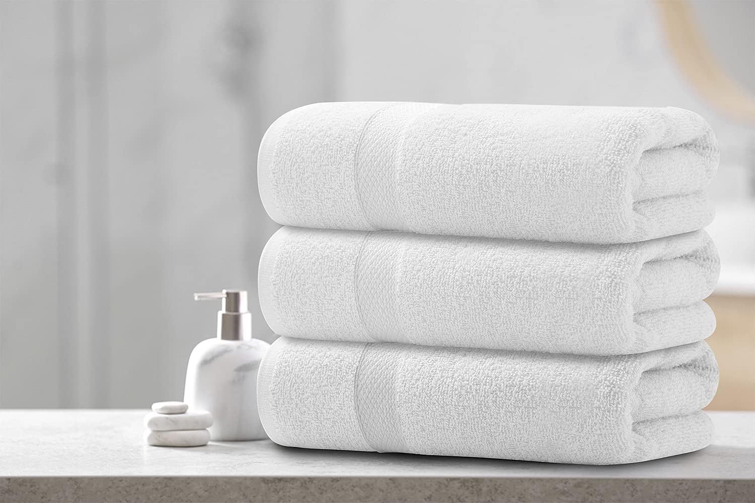 ARC HOME 100 Cotton Bath Towels Pack of 6