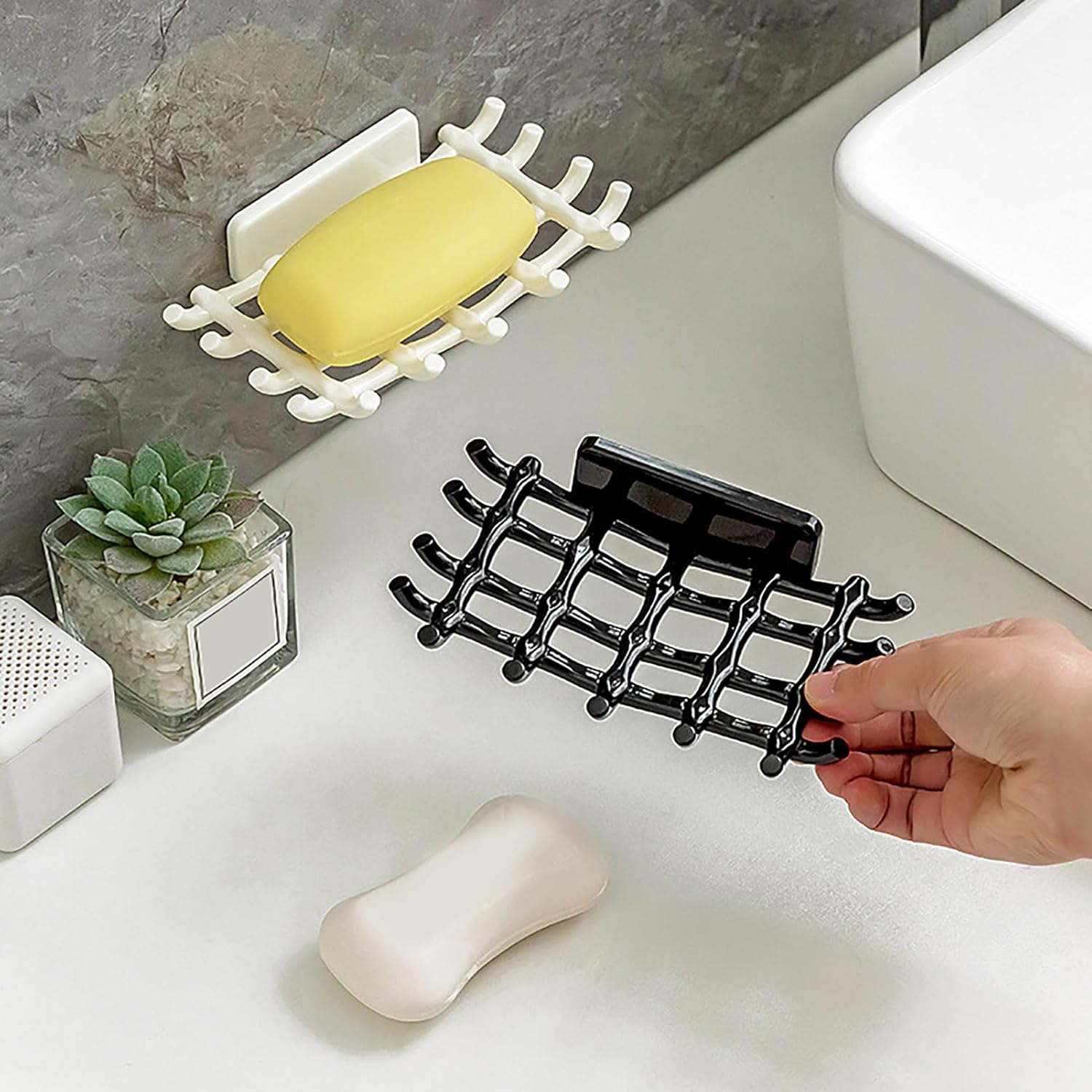 Loyliawa Soap Rack with Multi Hooks and Quick Drainage