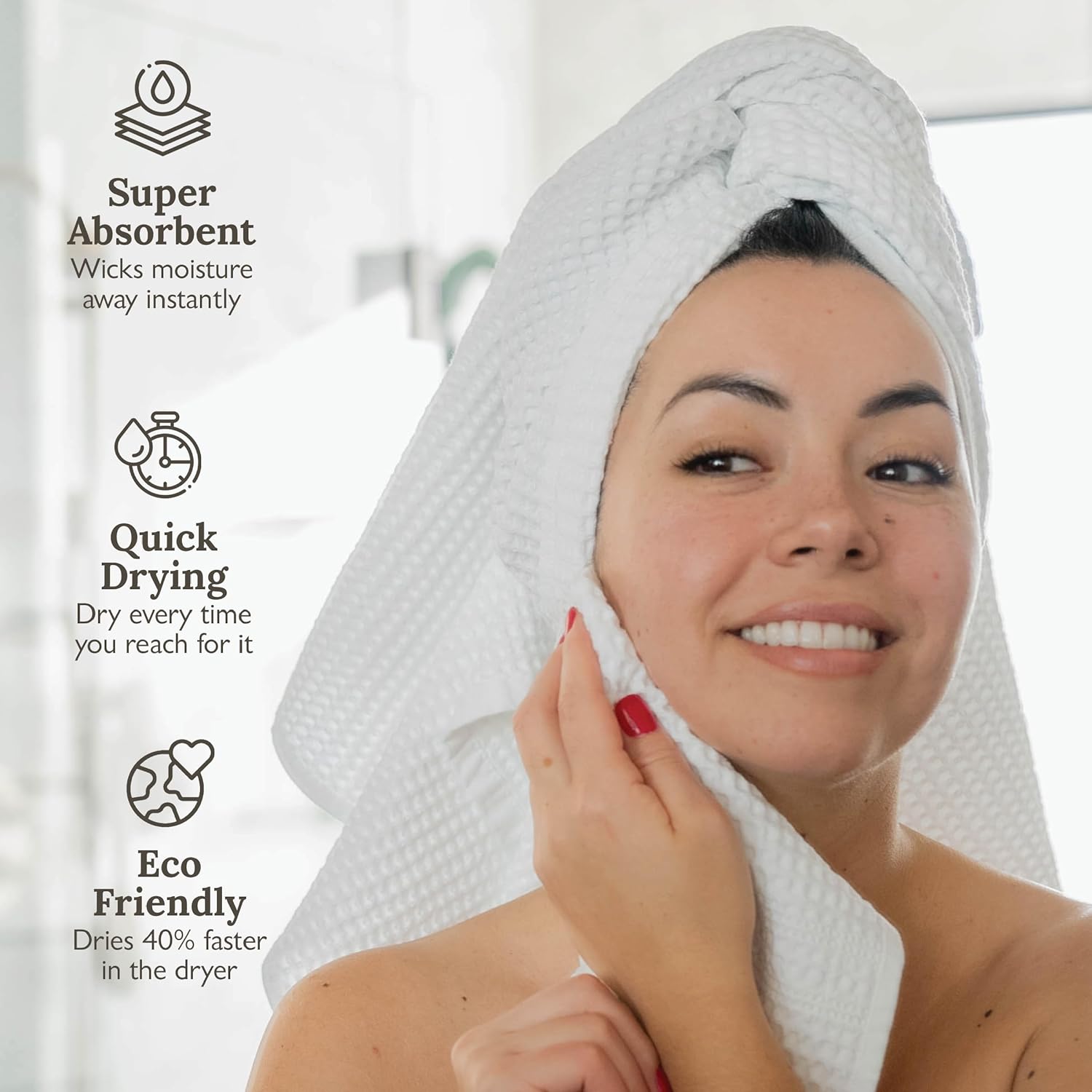 GILDEN TREE Waffle Bath Sheet 40x80 Cream 2 Pack