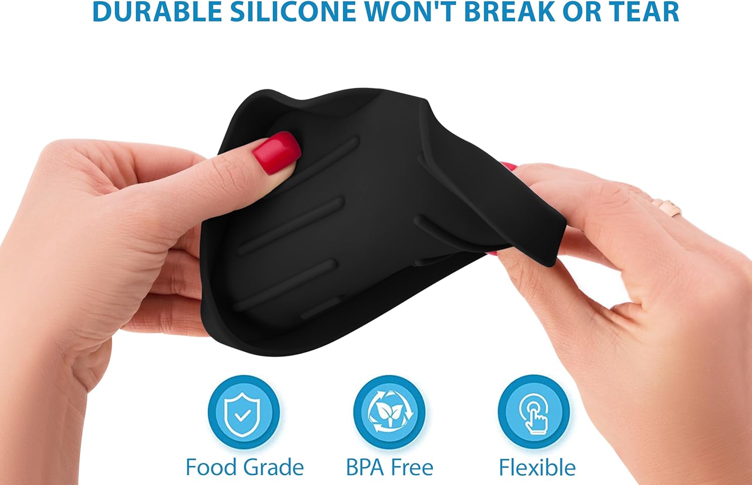 Black Silicone Soap Dish Tray for Kitchen Sink