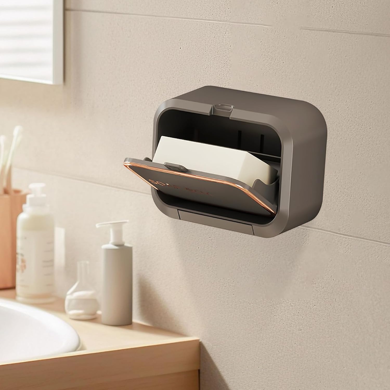 Wall Mount Soap Holder with Vapor Isolation Cover