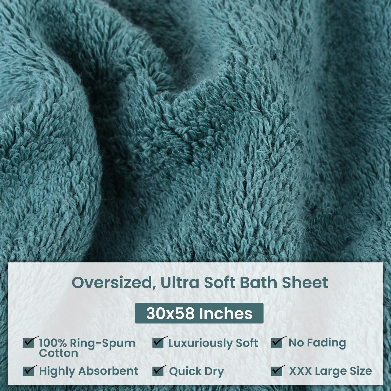 Organix Luxury 4 Pack Bath Towels - 30x60 Inches 100 Cotton