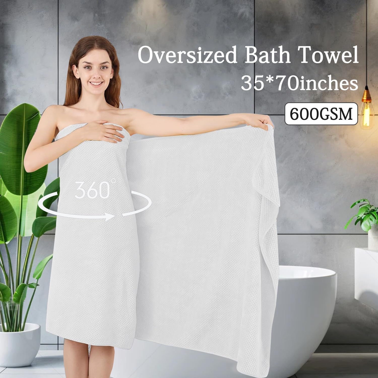 Hailea 4-Pack Extra Large Bath Towels Set 35x70 Inches