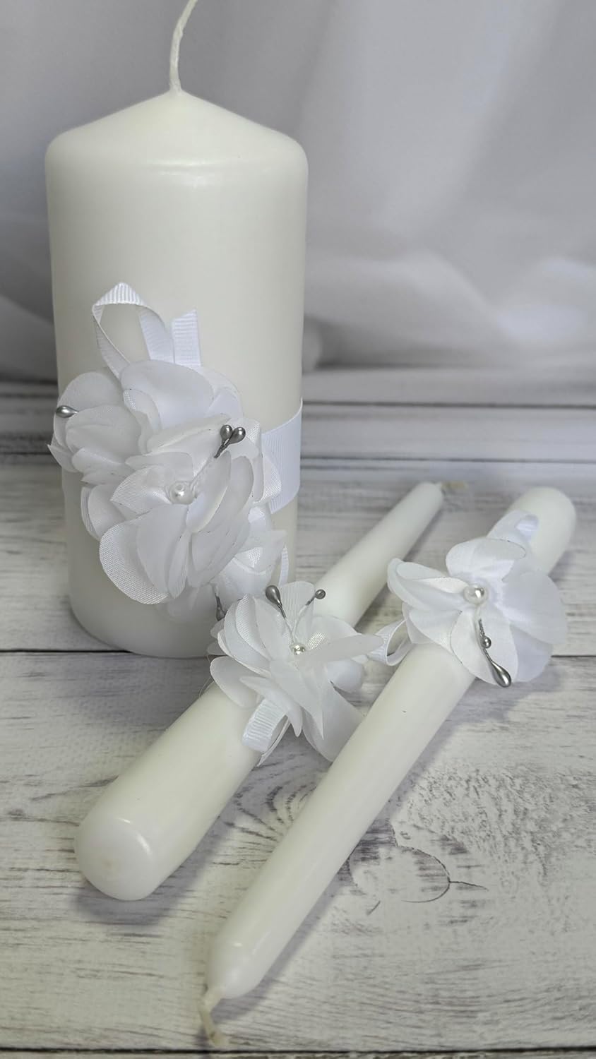 Magik Life Unity Candle Set - White Wedding Unity Candles