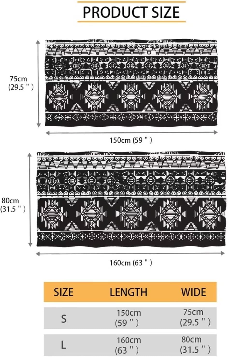 Glomenade Grey Aztec Beach Towel for Adults
