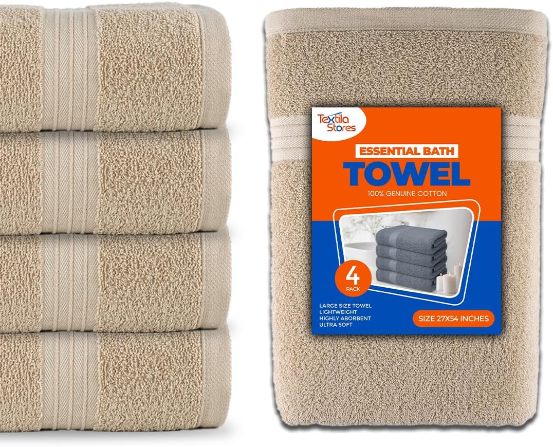 Textila Bath Towels - 27x54 Inch Pack of 4 1