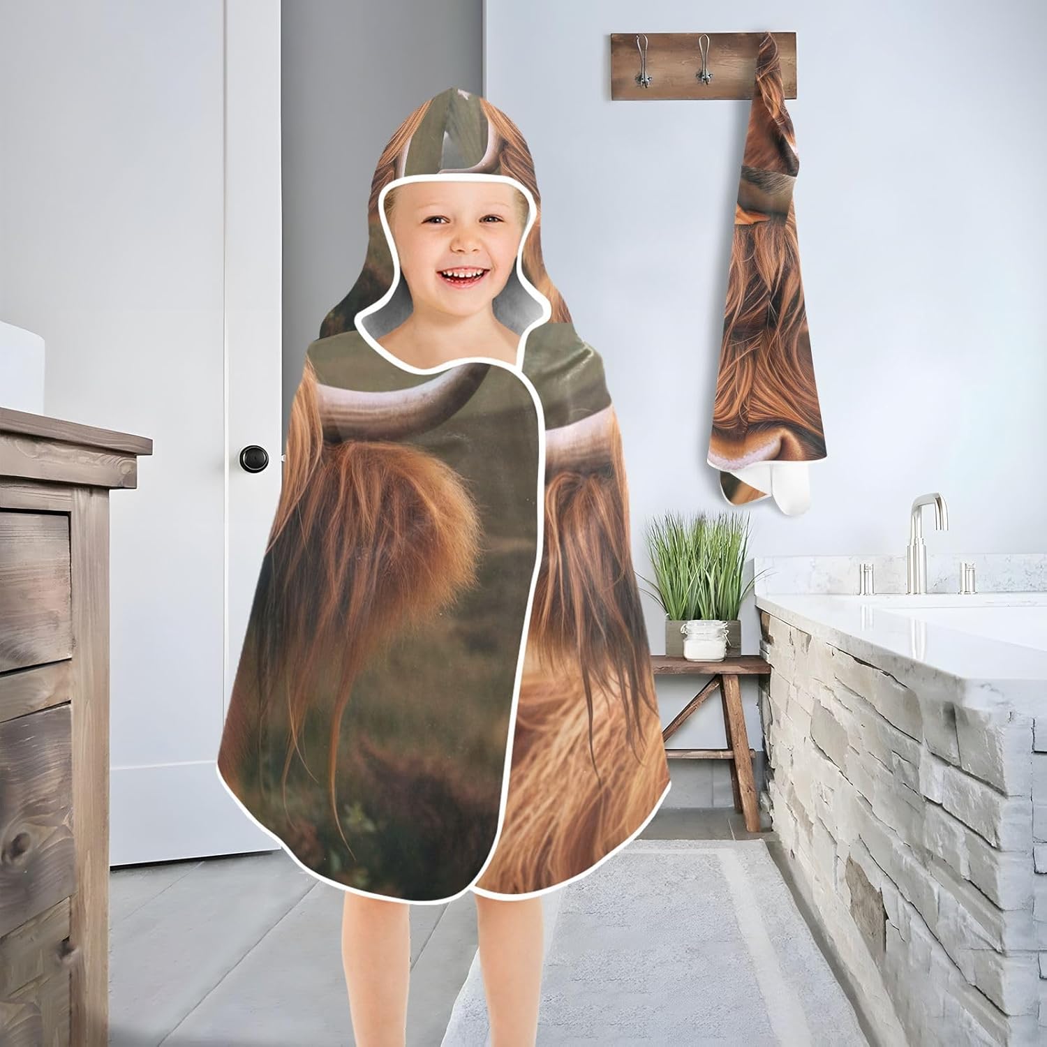 CHIFIGNO Funny Animal Hooded Baby Bath Towel