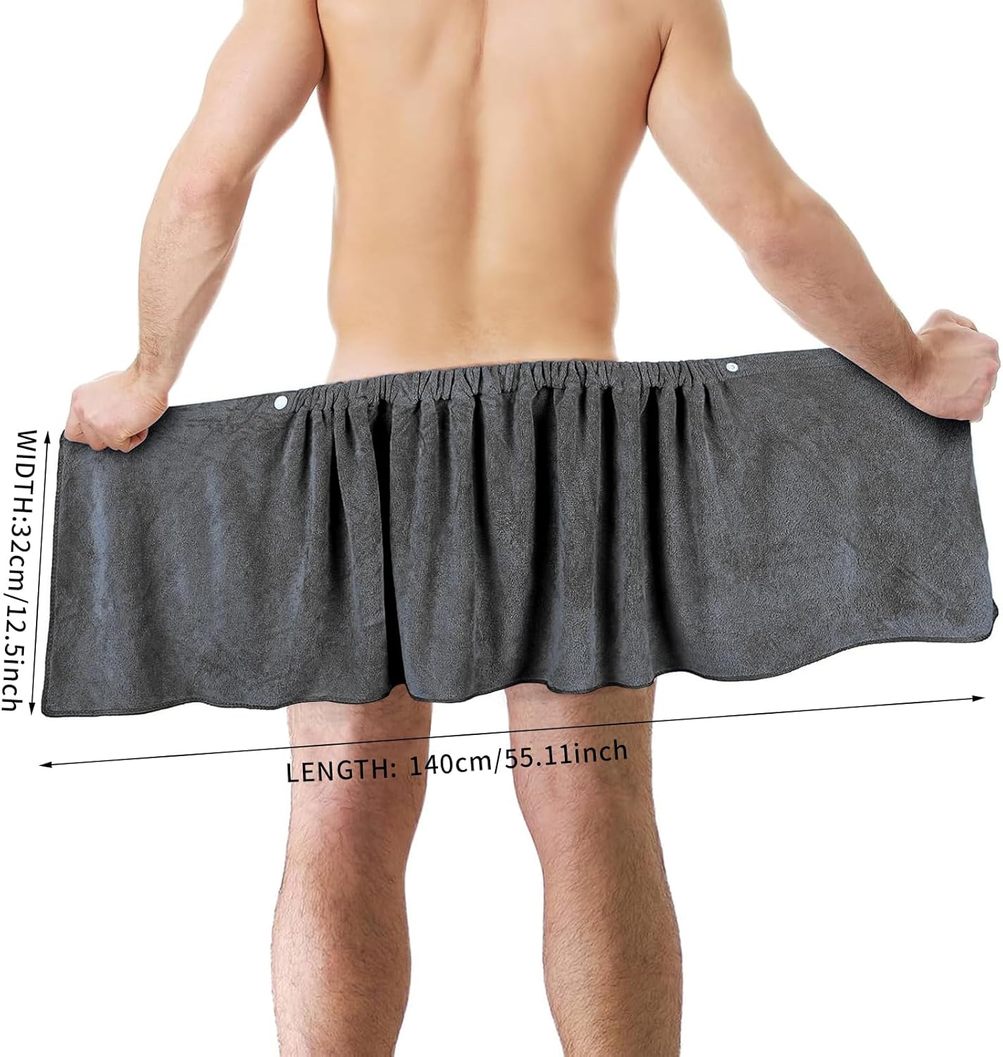 YumSur Mens Bath Towel Wrap Short Pants 2PCS