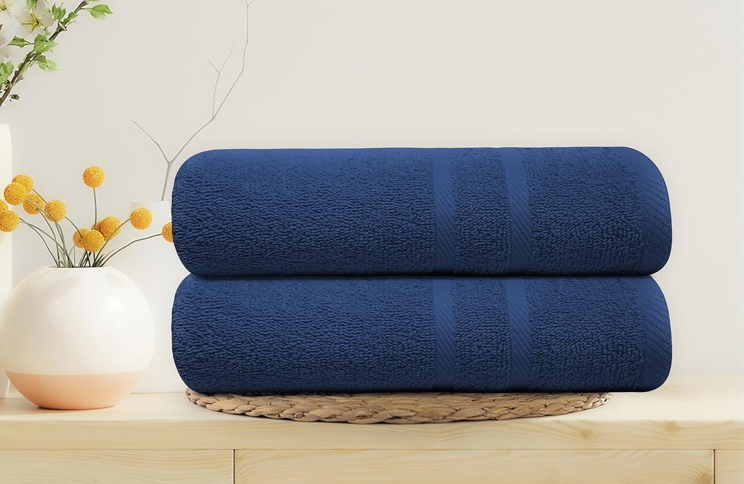Looperry 6 Pack Small Navy Bath Towel Set