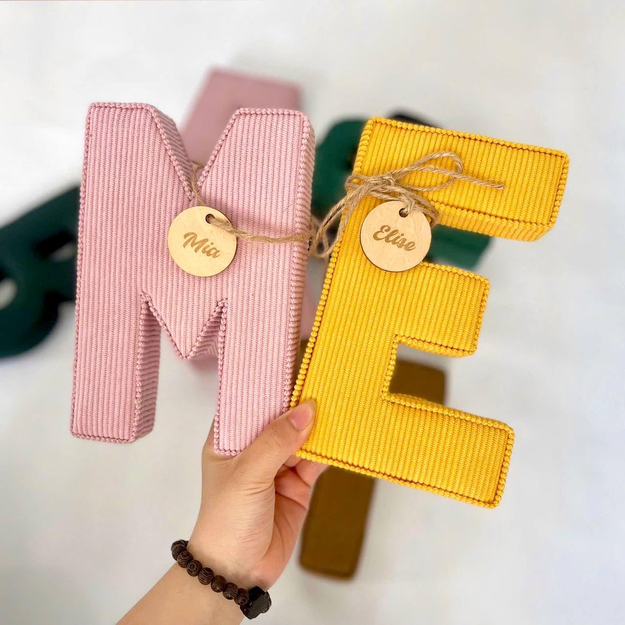 Handmade Corduroy Letters for Baby Toddler Decor