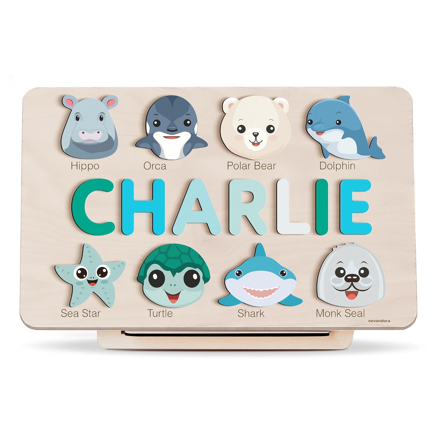 Personalized Wooden Name Puzzle with Animals 1