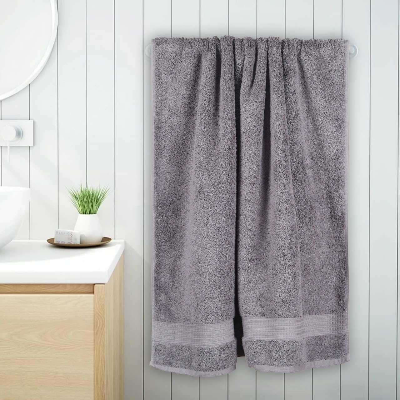 Organix Luxury 4 Pack Bath Towels Dark Grey 30x60 Inches