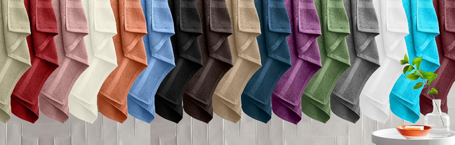 DAN RIVER 100 Cotton Bath Towels 27x54 Black 4-Pack