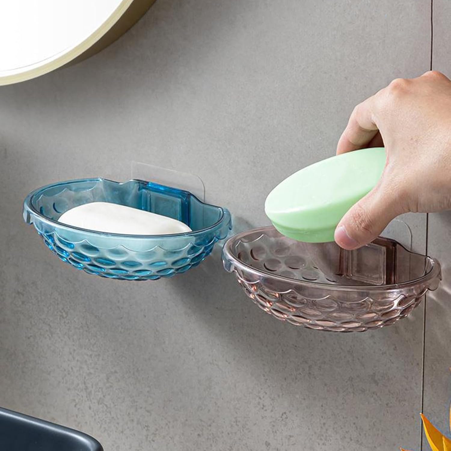 Wall Mounted Soap Holder No Drilling Self Adhesive Bath Organizer