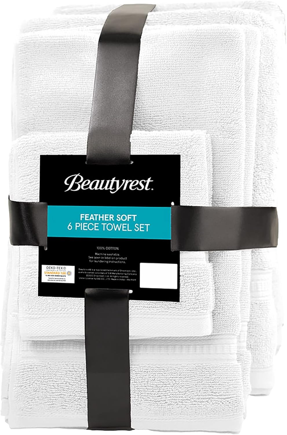 Beautyrest Plume 100 Cotton Bath Towel Set 6 Piece
