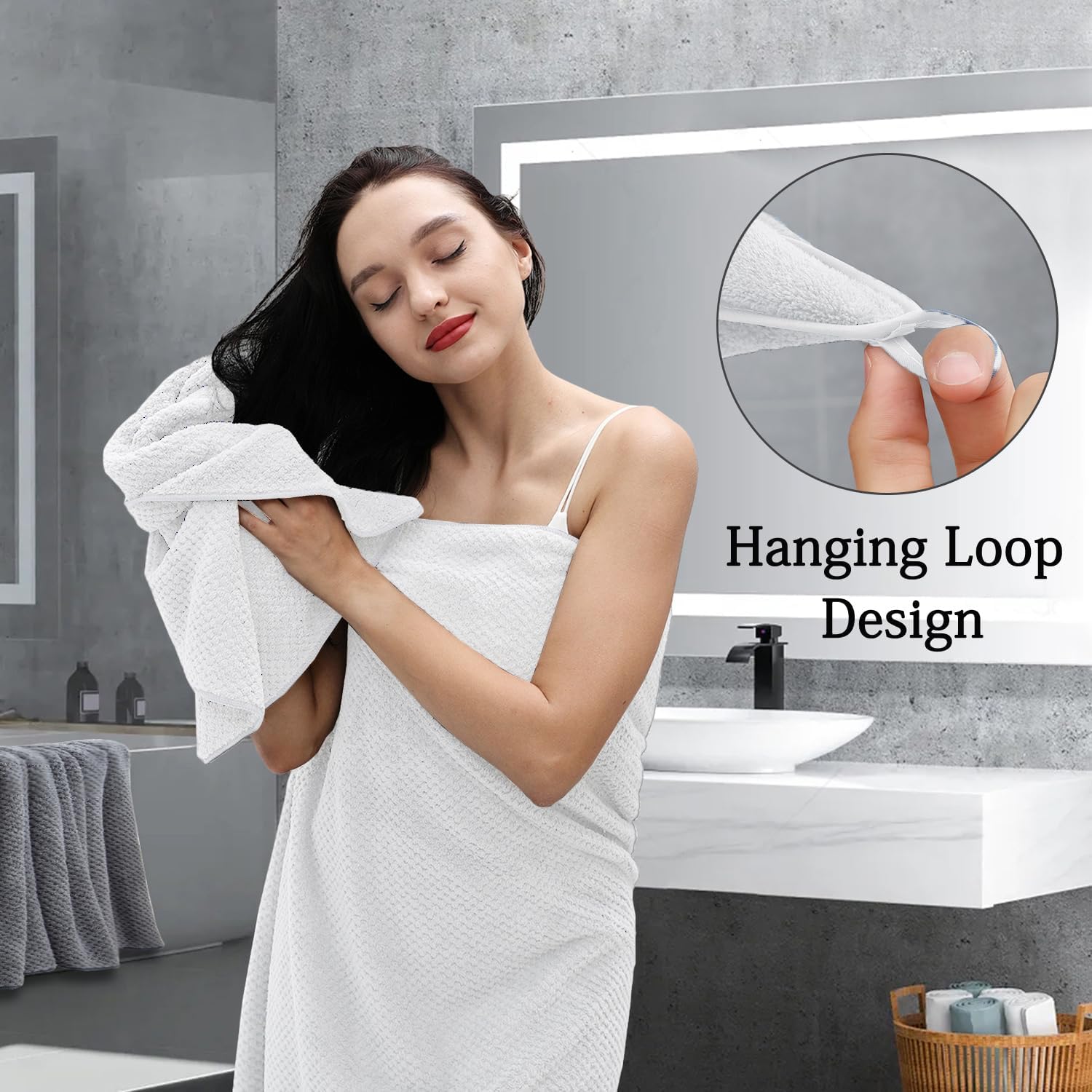 Hailea 4-Pack Extra Large Bath Towels Set 35x70 Inches