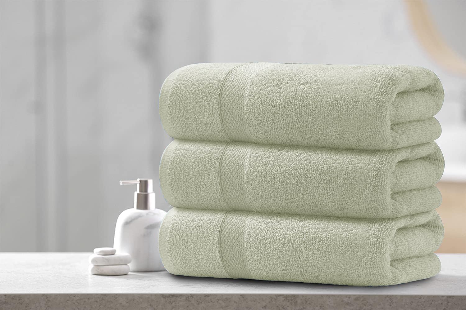 ARC HOME 100 Cotton Bath Towels Pack of 6 - 24x48 Inches