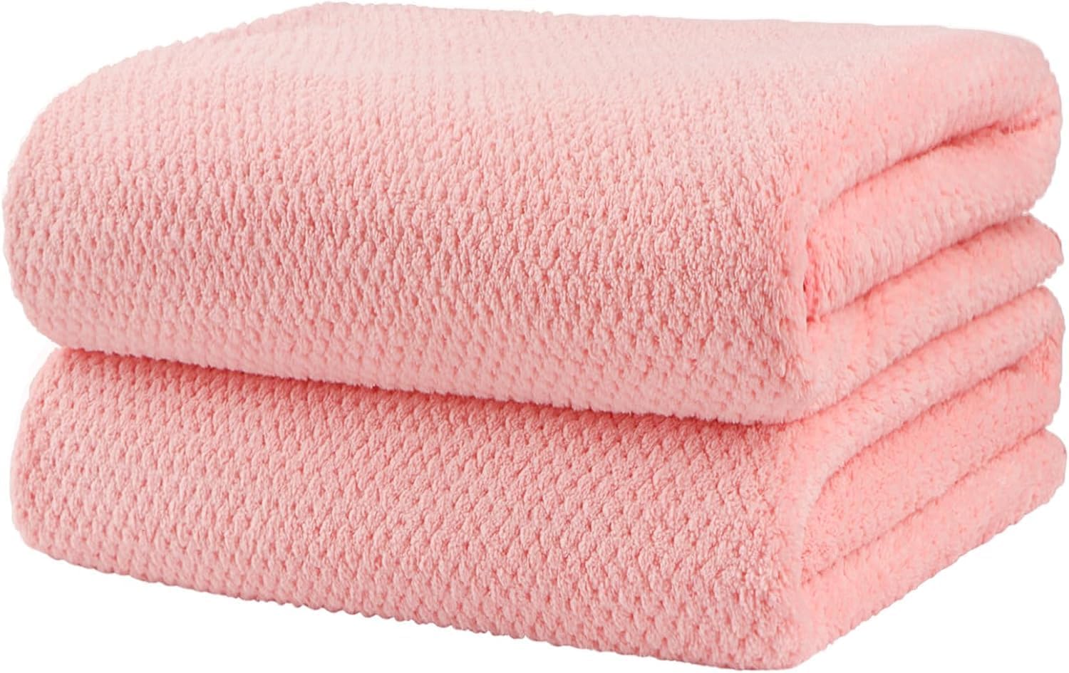YHPDYL 2-Pack Microfiber Bath Towels - Ultra Soft Quick Dry 3X Absorbency
