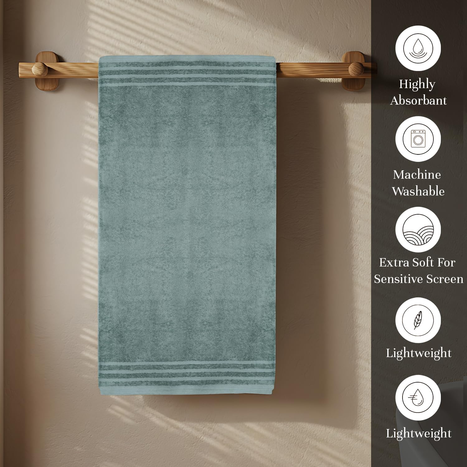 Organix Egyptian Cotton Bath Towel Set - 4 Piece 30x60 Green