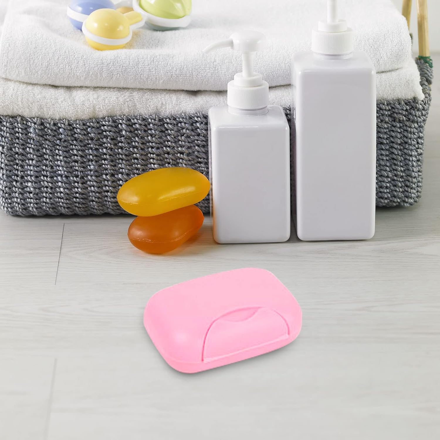 Belupai Travel Soap Container with Snap Closure and Leakproof Design Pink