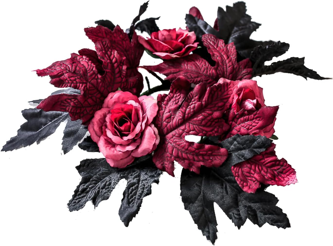 Halloween Candle Wreath Holder with Maple Leaves and Roses