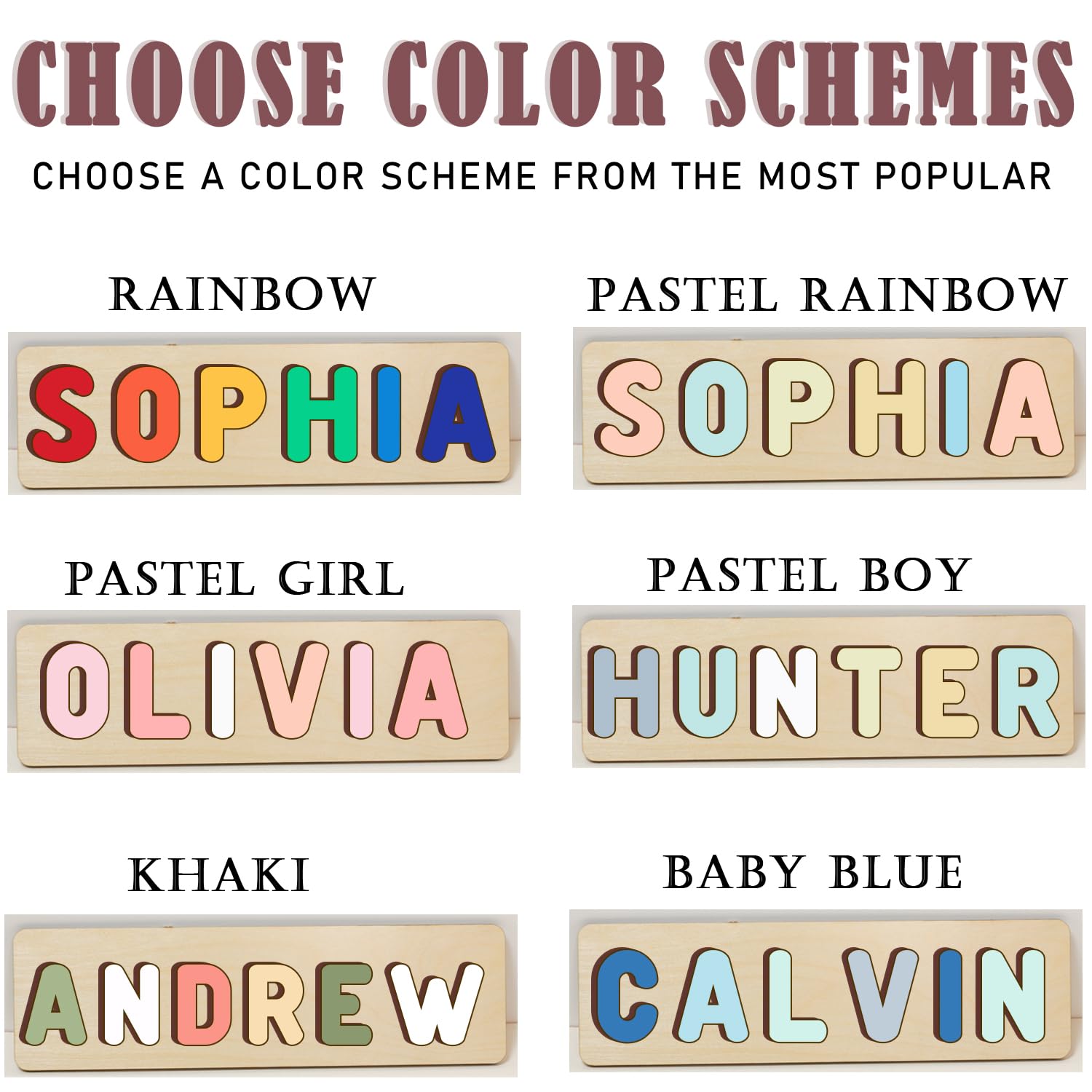 Personalized Wooden Name Puzzle for Toddlers