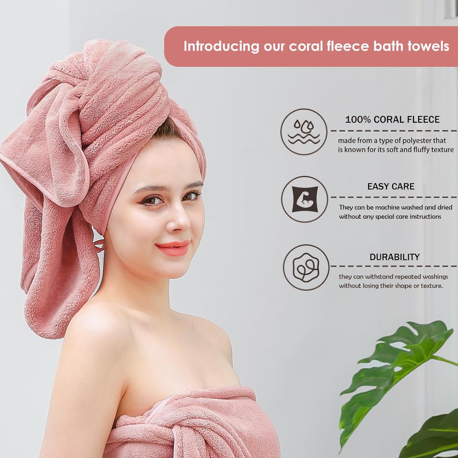 GraceAier Ultra Soft Bath Towels 4 Pack